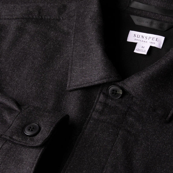 Charcoal Melange Flannel Overshirt