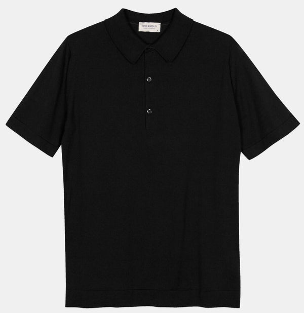 Black Mycroft Sea Island Cotton Polo Shirt