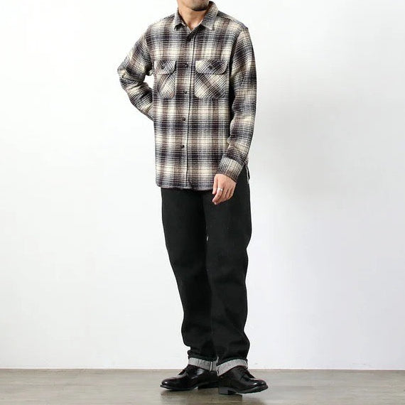 F3510 Navy Heavy Flannel Work Shirt