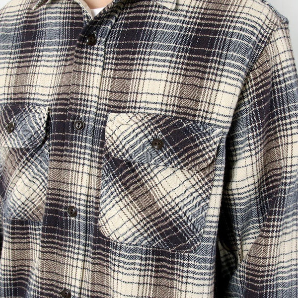 F3510 Navy Heavy Flannel Work Shirt