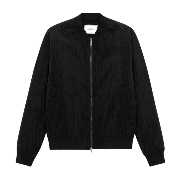 Black Padded Technical Bomber Jacket