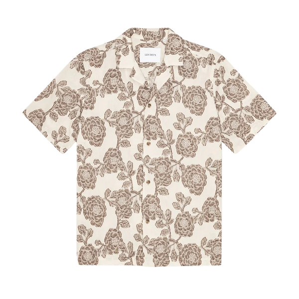 Ivory Lesley Flower Jacquard SS Shirt