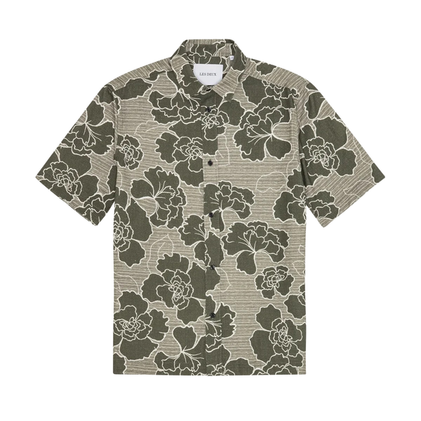Dark Olive Charlie Poppy AOP S/S Shirt