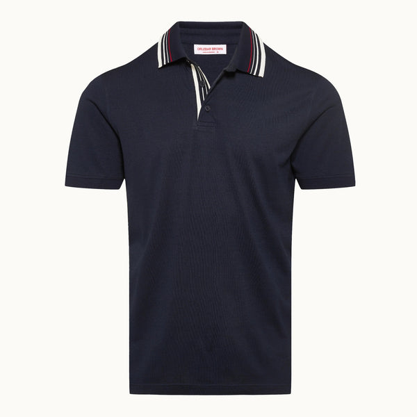 Night Iris Dominic Doppio Cotton Blend Jersey Polo