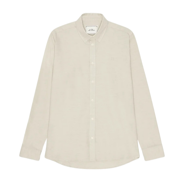 Oyster Gray White Soft Flannel Cotton Shirt