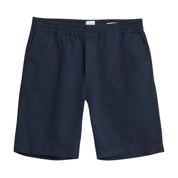 Navy Cotton Linen Drawstring Shorts