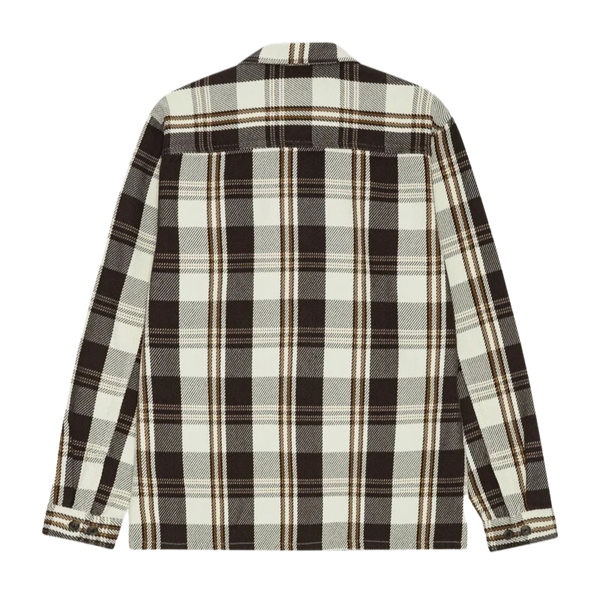 Dark Sand Cotton Structured Check Overshirt