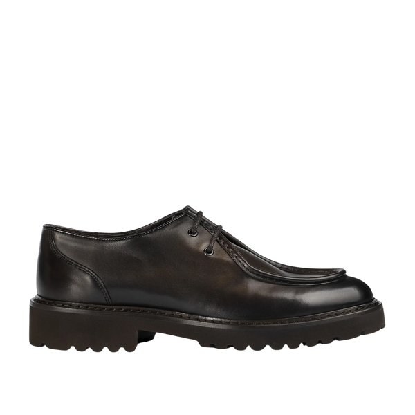 Moro Scuro Two-hole Calfskin Leather Split Toe Shoes