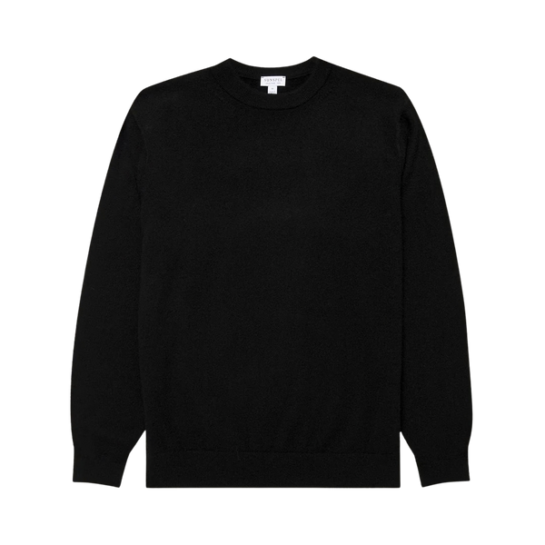 Black Cashmere Crewneck Sweater