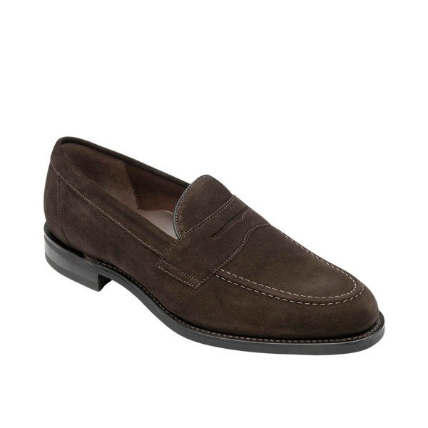 Dark Brown Imperial Suede Penny Loafers