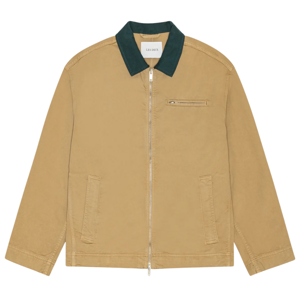 Incense Beige Cotton Twill Zipper Jacket