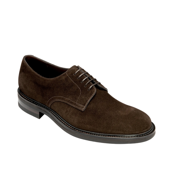 Dark Brown Barbican Suede Derby Shoes