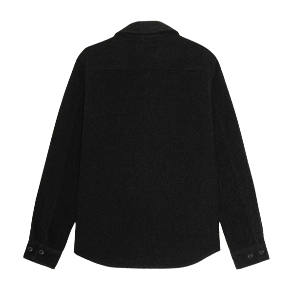 Black Bouclé Wool Blend Overshirt Jacket