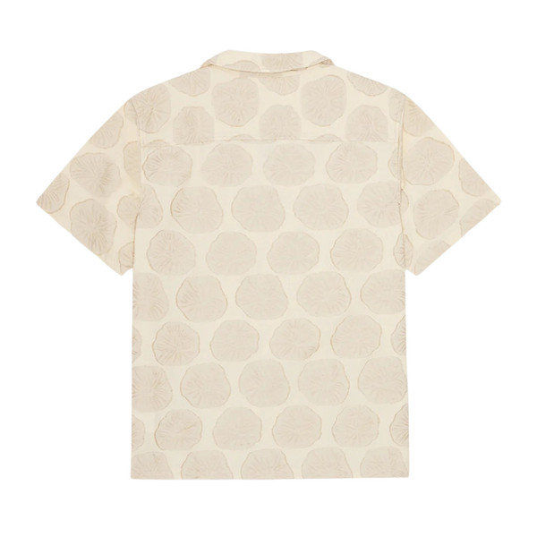 Light Sand Dahlia Cotton Linen Jacquard S/S Shirt