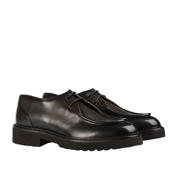 Moro Scuro Two-hole Calfskin Leather Split Toe Shoes
