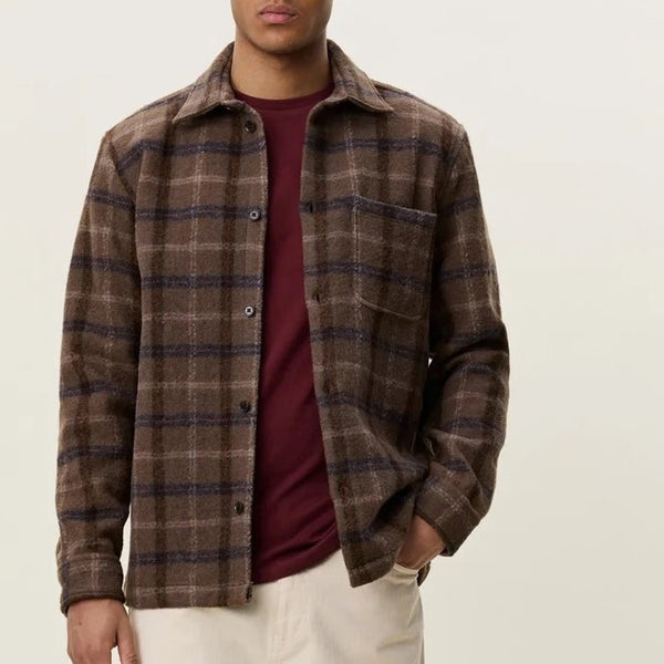 Caribou Faded Check Wool Overshirt