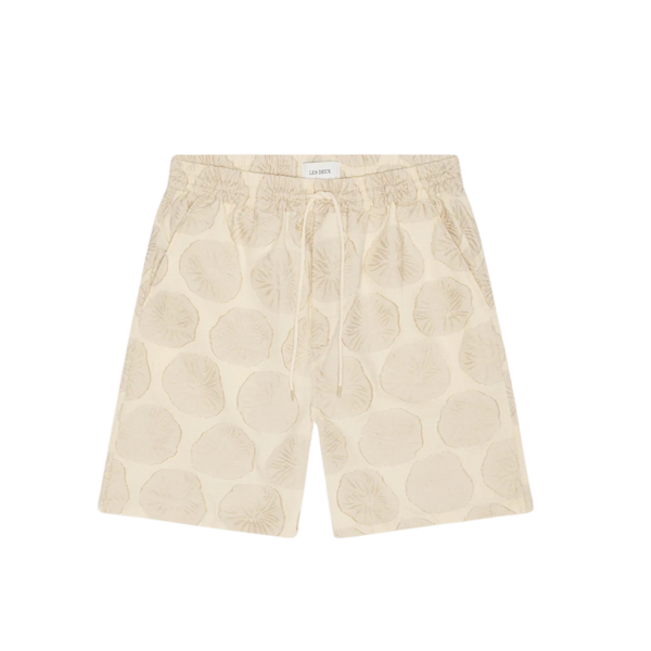 Light Sand Dahlia Cotton Linen Jacquard Shorts