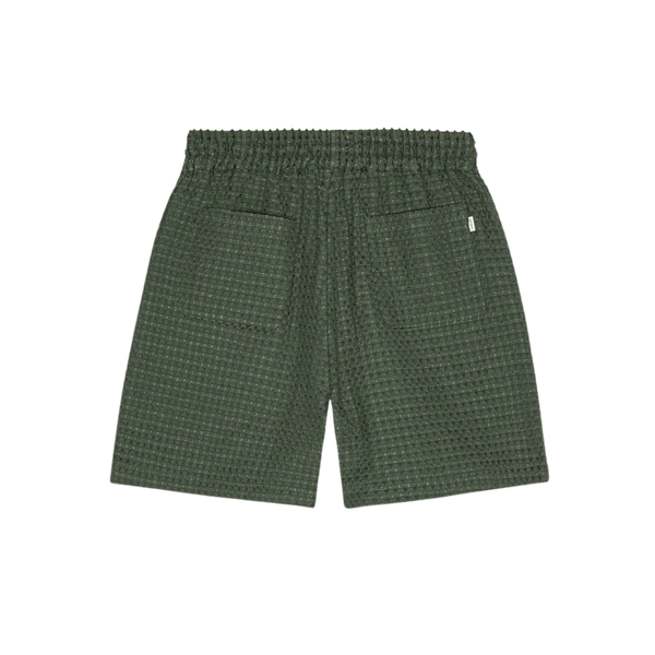 Pine Green Check Seersucker Cotton Shorts