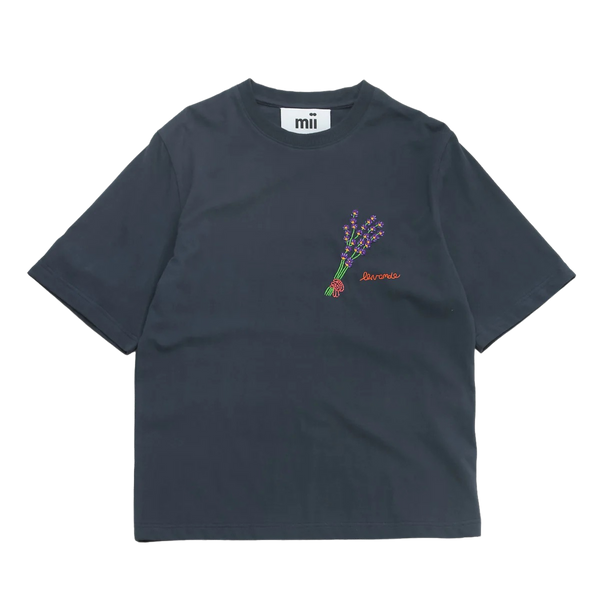 Navy Samuel Hand Embroidered Cotton T-shirt