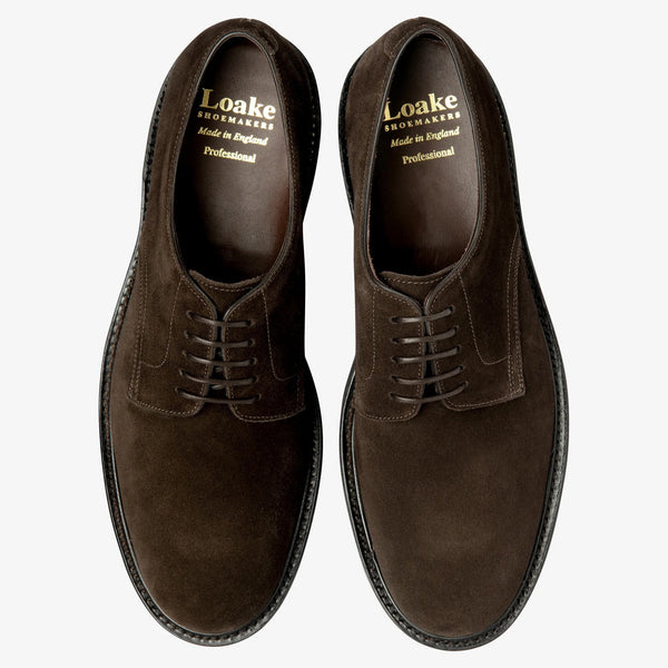 Dark Brown Barbican Suede Derby Shoes