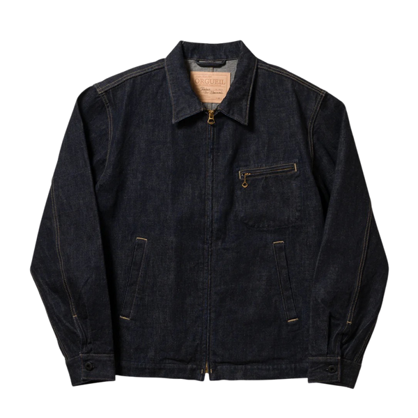 Indigo OR-402 Tailor Denim Jean Zip Jacket