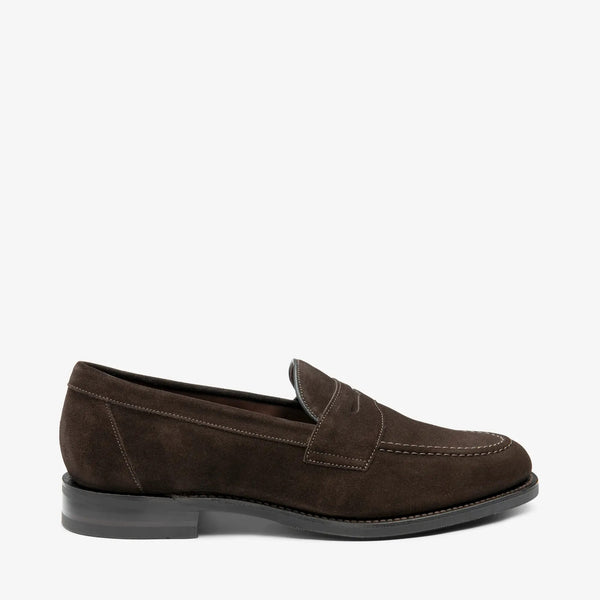Dark Brown Imperial Suede Penny Loafers