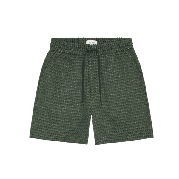 Pine Green Check Seersucker Cotton Shorts