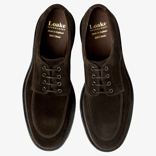 Dark Brown Mowbury Suede Apron Derby Shoes