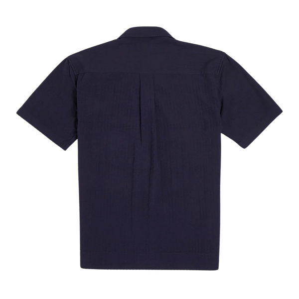 N°30 Navy Seersucker Cotton Cuban S/S Shirt
