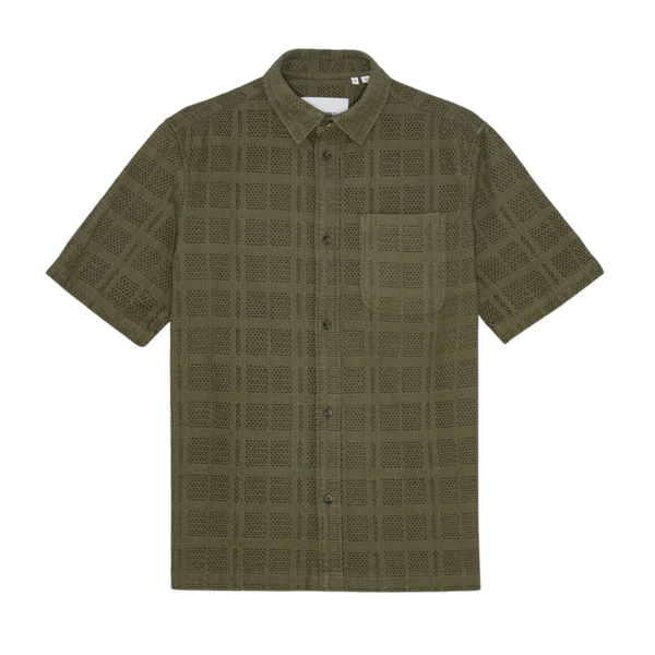 Olive Night Charlie Cotton Broderie Anglais S/S Shirt