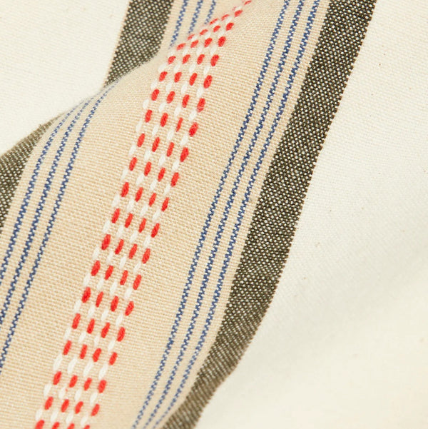 N°153 Lax Jacquard Weave Stripe Cotton Camp Collar S/S Shirt