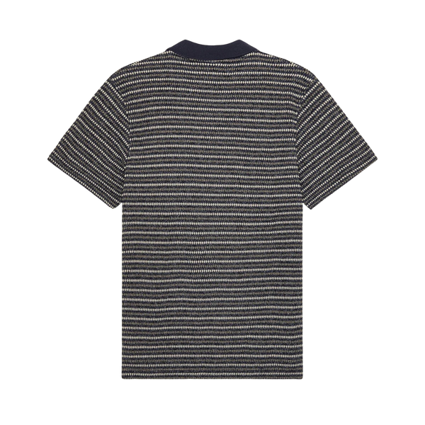 Dark Blue Night Knitted Stripe S/S Polo
