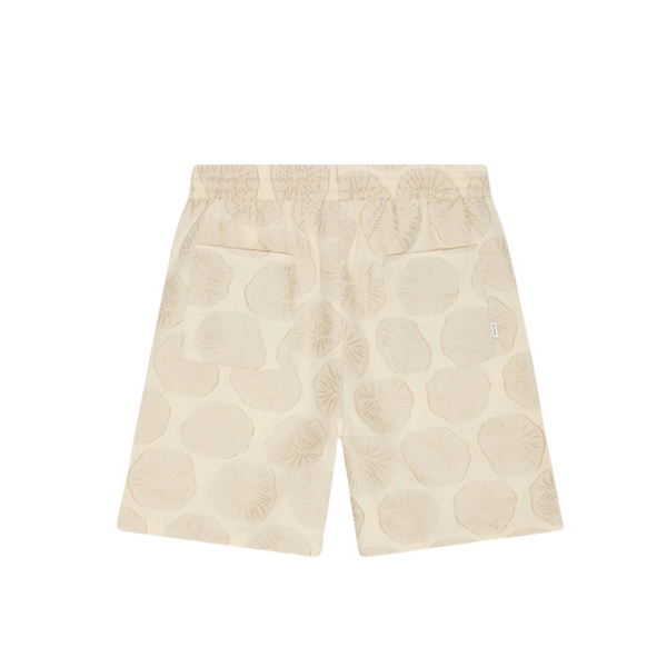 Light Sand Dahlia Cotton Linen Jacquard Shorts