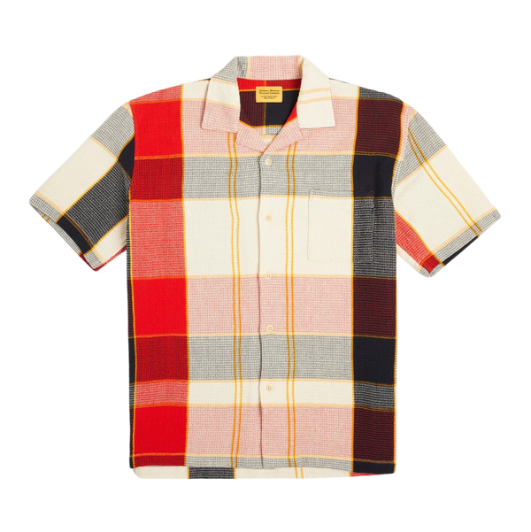 N°153 Lax Waffle Weave Madras Check Camp Collar Shirt