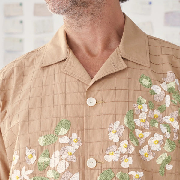 Chaux Subha Les Cyclades Hand Embroidered Cotton S/S Shirt