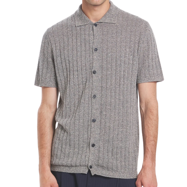 Navy Libea Elo Knit Cardigan Shirt