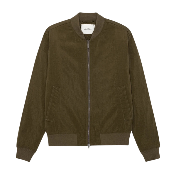 Military Olive Padded Technical Bomber Jacket