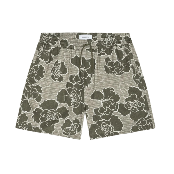 Dark Olive Charlie Poppy AOP Shorts