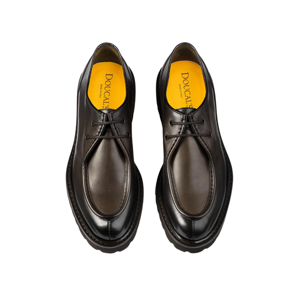 Moro Scuro Two-hole Calfskin Leather Split Toe Shoes