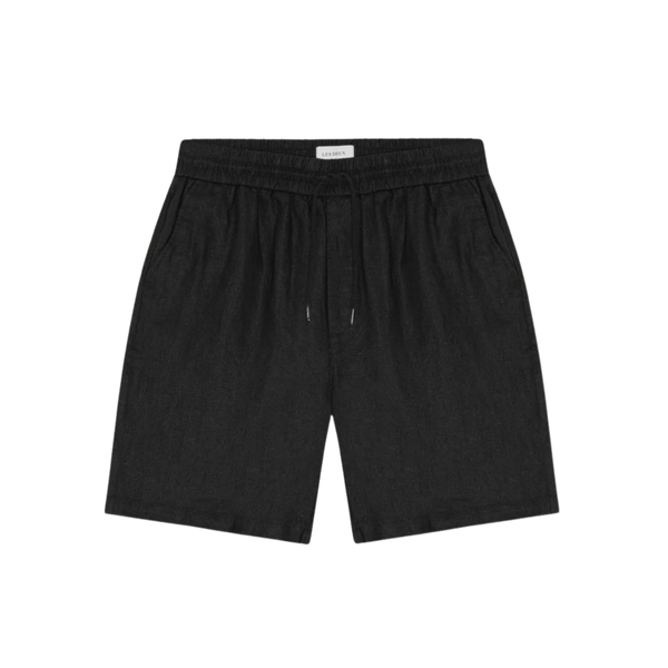 Tap Shoe Black Drawstring Linen Shorts