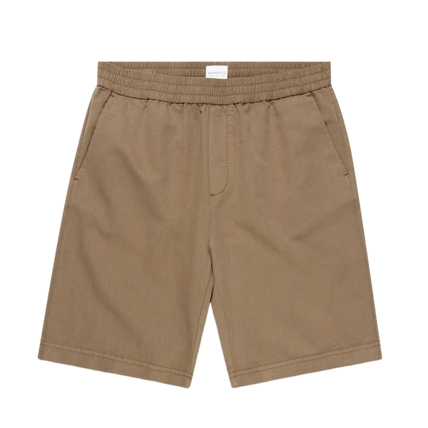 Dark Cedar Cotton Linen Drawstring Shorts