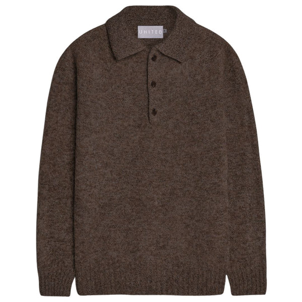 Porcupine Brushed Superfine Knit Lambswool Polo Sweater