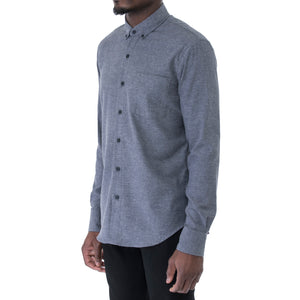 Steel Blue Light Flannel Shirt - Sydney's, Toronto, Bespoke Suit, Made-to-Measure, Custom Suit,