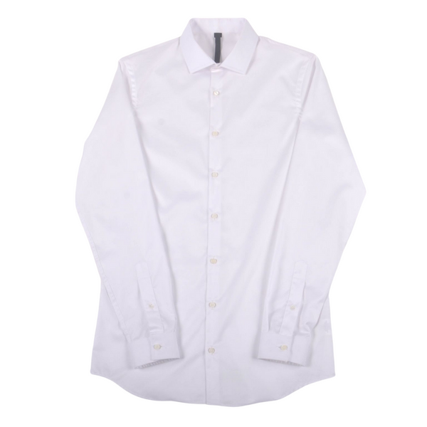 White Twill Continental Button Down Shirt