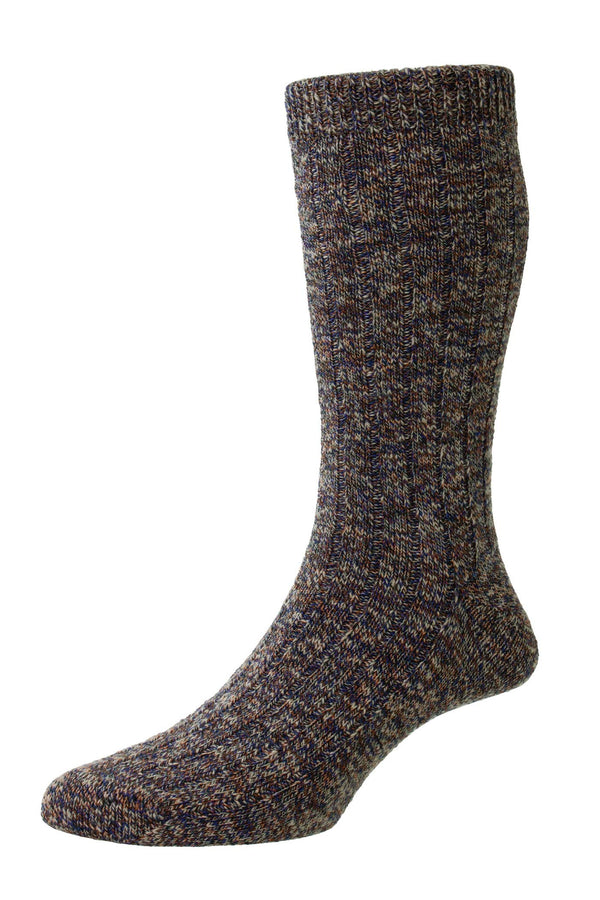'Barnacle Mix' RYE Recycled Cotton Ribbed Socks