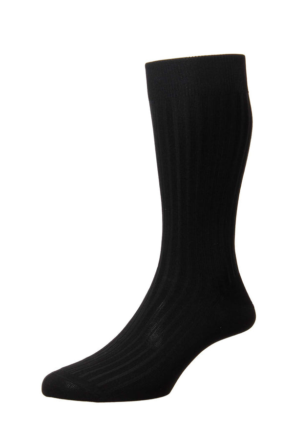 Black Danvers Mercerised Cotton Socks