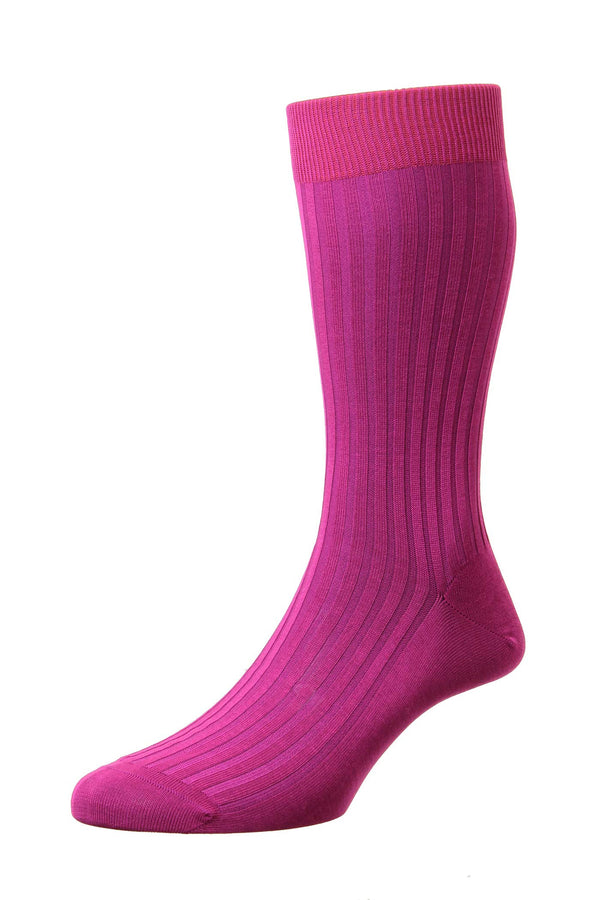 Fuschia Danvers Mercerised Cotton Socks