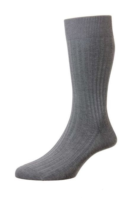 Mid Grey Danvers Mercerised Cotton Socks