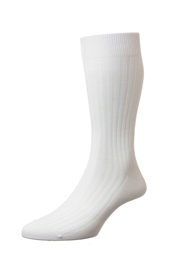 White Danvers Mercerised Cotton Socks