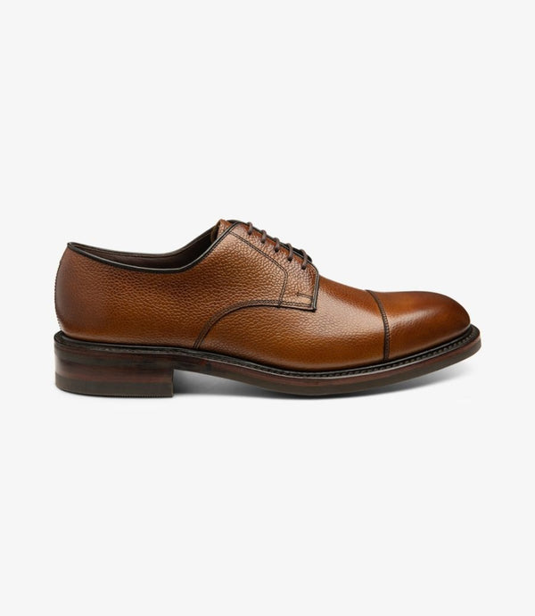 Ampleforth Chestnut Grain Leather Cap Toe Derby Shoes